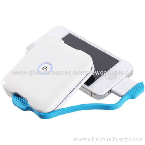 Built-in Cable Power Bank with 5,200mAh Capacity, 5V/1A Input